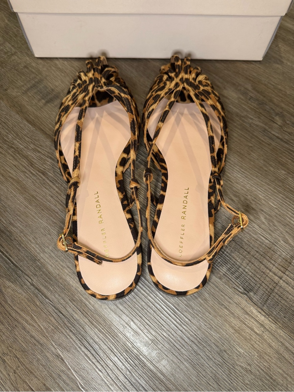 Loeffler Randall Devon Leopard Flat Sandals - Picture 3 of 10